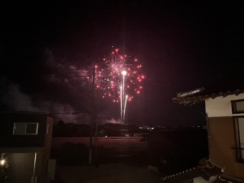 8/1古志夏祭り打ち上げ花火（分譲地から）